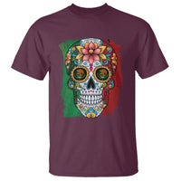 Sugar Skull Mexican Flag T Shirt Viva Mexico Hispanic Heritage Month - Wonder Print Shop