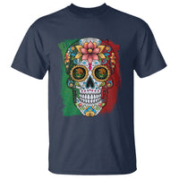 Sugar Skull Mexican Flag T Shirt Viva Mexico Hispanic Heritage Month - Wonder Print Shop