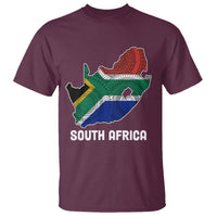 South Africa Pride T Shirt South African Flag Map - Wonder Print Shop