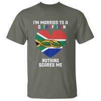 South Africa T Shirt I'm Married To A South African Nothing Scares Me Funny - Wonder Print Shop