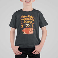 Love Story Touchdown Ending T Shirt For Kid Football And Music Engagement - Wonder Print Shop