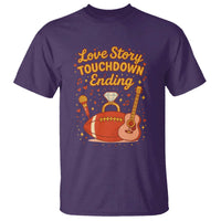 Love Story Touchdown Ending T Shirt Football And Music Engagement - Wonder Print Shop
