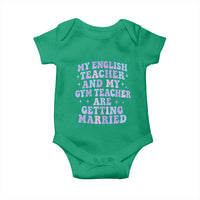 My English Teacher and Gym Teacher Are Getting Married Baby Onesie Funny Retro Groovy Love Story - Wonder Print Shop
