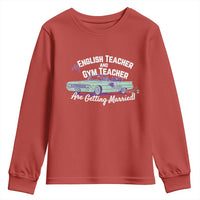 My English Teacher and Gym Teacher Are Getting Married Youth Sweatshirt Vintage Car Wedding Getaway - Wonder Print Shop