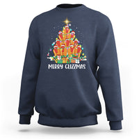 Merry Glizzmas Sweatshirt Funny Hotdog Christmas Tree - Wonder Print Shop