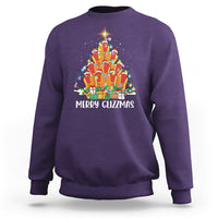 Merry Glizzmas Sweatshirt Funny Hotdog Christmas Tree - Wonder Print Shop