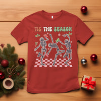 Dancing Skeleton Christmas T Shirt Tis The Season Retro Boujee Xmas Vibe - Wonder Print Shop
