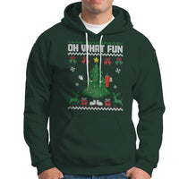 Ugly Christmas Hoodie Oh What Fun Boujee Christmas Tree Funny - Wonder Print Shop
