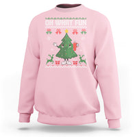 Ugly Christmas Sweatshirt Oh What Fun Boujee Christmas Tree Funny - Wonder Print Shop