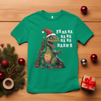 Dinosaur Christmas T Shirt Fa Ra Ra Ra Rawr Xmas Tree Santa Rex Lover - Wonder Print Shop