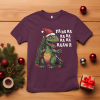 Dinosaur Christmas T Shirt Fa Ra Ra Ra Rawr Xmas Tree Santa Rex Lover - Wonder Print Shop