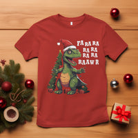 Dinosaur Christmas T Shirt Fa Ra Ra Ra Rawr Xmas Tree Santa Rex Lover - Wonder Print Shop