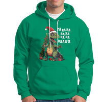Dinosaur Christmas Hoodie Fa Ra Ra Ra Rawr Xmas Tree Santa Rex Lover - Wonder Print Shop
