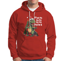 Dinosaur Christmas Hoodie Fa Ra Ra Ra Rawr Xmas Tree Santa Rex Lover - Wonder Print Shop