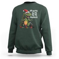 Dinosaur Christmas Sweatshirt Fa Ra Ra Ra Rawr Xmas Tree Santa Rex Lover - Wonder Print Shop