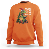 Dinosaur Christmas Sweatshirt Fa Ra Ra Ra Rawr Xmas Tree Santa Rex Lover - Wonder Print Shop