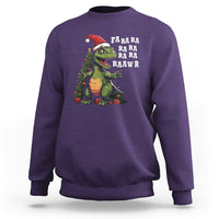 Dinosaur Christmas Sweatshirt Fa Ra Ra Ra Rawr Xmas Tree Santa Rex Lover - Wonder Print Shop