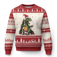 Dinosaur Christmas Ugly Christmas Sweater Fa Ra Ra Ra Rawr Xmas Tree Santa Rex Lover - Wonder Print Shop