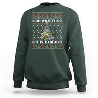 Reading Christmas Sweatshirt Oh What Fun It Is To Read Books Xmas Tree Funny Ugly Sweater - Wonder Print Shop