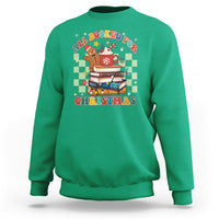 Reading Christmas Sweatshirt All Booked For Xmas Books and Cocoa Lover - Wonder Print Shop