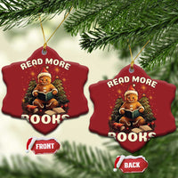 Reading Gingerbread Christmas Ornament Read More Books Funny Christmas Teacher Student Book Lovers - Wonder Print Shop