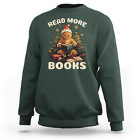 Reading Gingerbread Sweatshirt Read More Books Funny Christmas Teacher Student Book Lovers - Wonder Print Shop