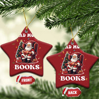 Santa Reading Lover Christmas Ornament Read More Books - Wonder Print Shop