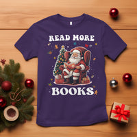 Reading Santa T Shirt Read More Books Funny Christmas Teacher Student Book Lovers - Wonder Print Shop