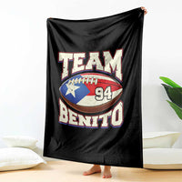 Team Benito Puerto Rico Football Pride Throw Blanket Number 94 Vintage Game Day Music Artist Fan
