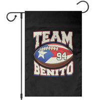 Team Benito Puerto Rico Football Pride Garden Flag Number 94 Vintage Game Day Music Artist Fan