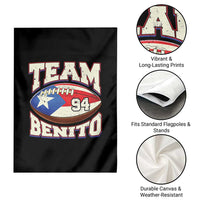 Team Benito Puerto Rico Football Pride Garden Flag Number 94 Vintage Game Day Music Artist Fan