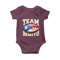 Team Benito Puerto Rico Football Pride Baby Onesie Number 94 Vintage Game Day Music Artist Fan