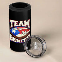 Team Benito Puerto Rico Football Pride 4 in 1 Can Cooler Tumbler Number 94 Vintage Game Day Music Artist Fan