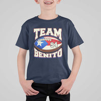Team Benito Puerto Rico Football Pride T Shirt For Kid Number 94 Vintage Game Day Music Artist Fan