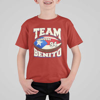 Team Benito Puerto Rico Football Pride T Shirt For Kid Number 94 Vintage Game Day Music Artist Fan