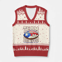 Team Benito Puerto Rico Football Pride V-Neck Knit Sweater Vest Number 94 Vintage Game Day Music Artist Fan