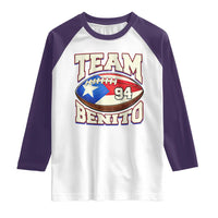 Team Benito Puerto Rico Football Pride Raglan Shirt Number 94 Vintage Game Day Music Artist Fan