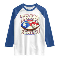 Team Benito Puerto Rico Football Pride Raglan Shirt Number 94 Vintage Game Day Music Artist Fan