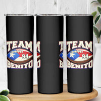 Team Benito Puerto Rico Football Pride Skinny Tumbler Number 94 Vintage Game Day Music Artist Fan