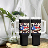 Team Benito Puerto Rico Football Pride Tumbler With Handle Number 94 Vintage Game Day Music Artist Fan
