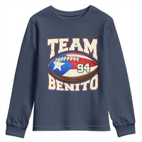 Team Benito Puerto Rico Football Pride Youth Sweatshirt Number 94 Vintage Game Day Music Artist Fan
