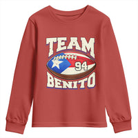 Team Benito Puerto Rico Football Pride Youth Sweatshirt Number 94 Vintage Game Day Music Artist Fan