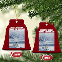 Funny Nihilist Penguin Existential Meme Ceramic Ornament Reject the Colony Embrace the Mountains