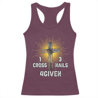 Religious Easter Racerback Tank Top 1 Cross 3 Nails Forgiven Christian Cross Jesus