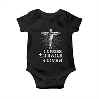 Religious Easter Baby Onesie 1 Cross 3 Nails Forgiven Jesus Christian Faith
