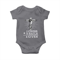Religious Easter Baby Onesie 1 Cross 3 Nails Forgiven Jesus Christian Faith