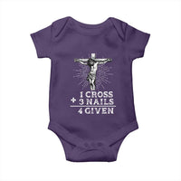 Religious Easter Baby Onesie 1 Cross 3 Nails Forgiven Jesus Christian Faith