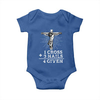 Religious Easter Baby Onesie 1 Cross 3 Nails Forgiven Jesus Christian Faith