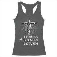 Religious Easter Racerback Tank Top 1 Cross 3 Nails Forgiven Jesus Christian Faith