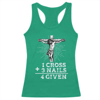 Religious Easter Racerback Tank Top 1 Cross 3 Nails Forgiven Jesus Christian Faith